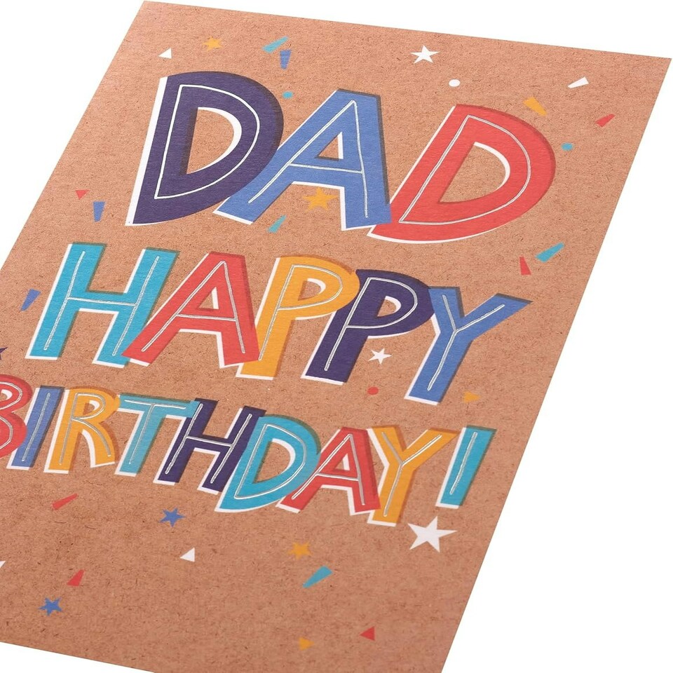 image 1 of Colourful Text Design Dad Birthday Card