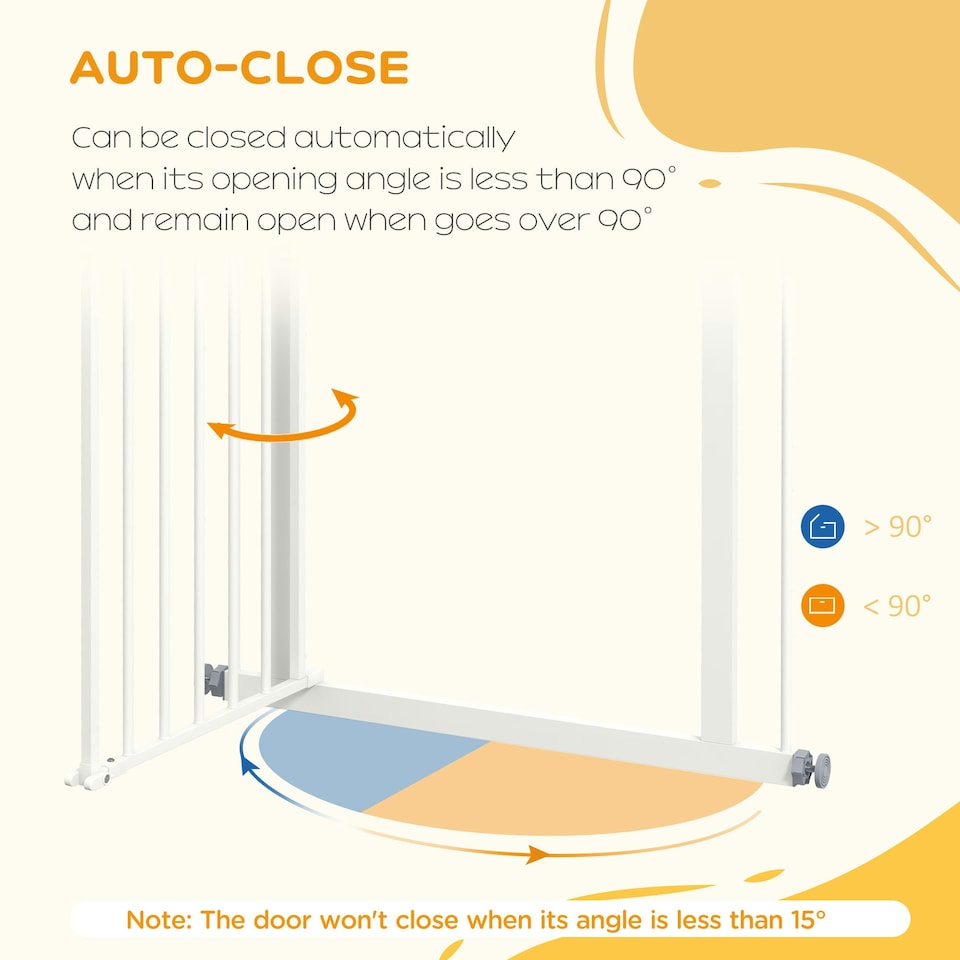 image 1 of PawHut 74-80cm Wide Adjustable Safety Gate with 1 Extension, White
