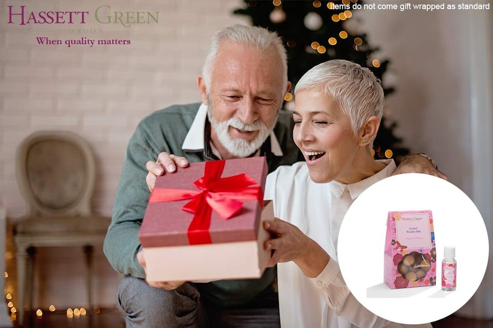 image 1 of Hassett Green London - Hearts & Roses - Scented Wooden Balls Pack of 12 plus 30ml Bottle of Home Fragrance Oil for Refreshing - Alternative to Pot Pourri, Diffusers, Sachets and Drawer Liners