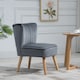 image 7 of HOMCOM Velvet Accent Chair Occasional Tub Chair for Living Room, Grey