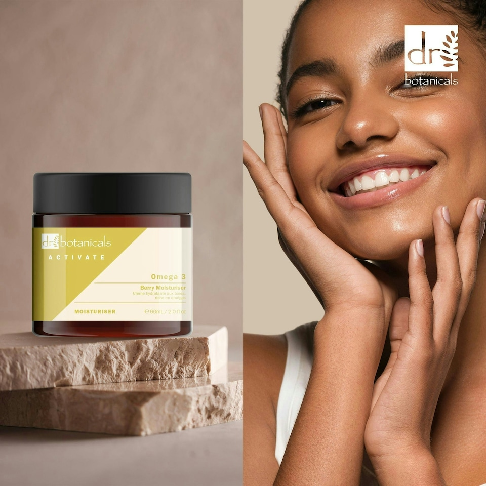 image 1 of Dr Botanicals Activate Omega 3 Berry Moisturiser 60ml Twin Value Savings Pack