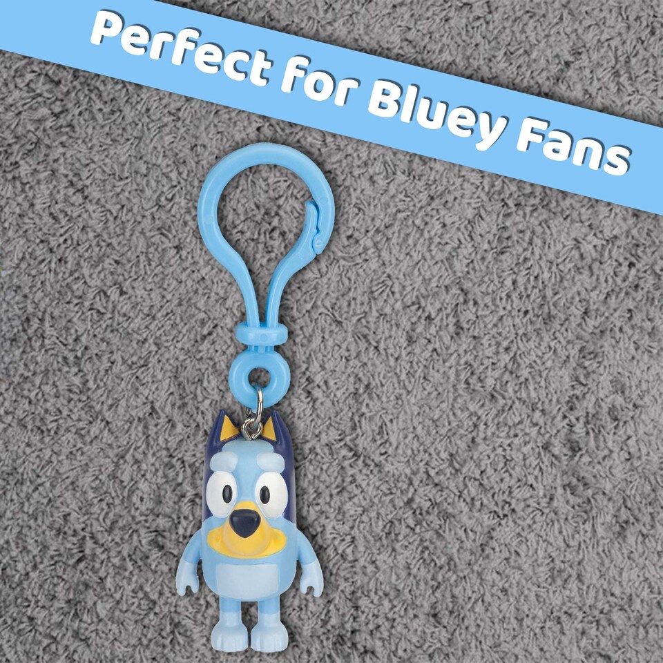 image 1 of PMS Bluey Bag Clip Plush 5.5cm x 3cm - Soft Blue Keychain Accessory