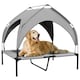 image 6 of PawHut Cooling Raised Dog Bed w/ Breathable Mesh, for M, L Dogs - Light Grey
