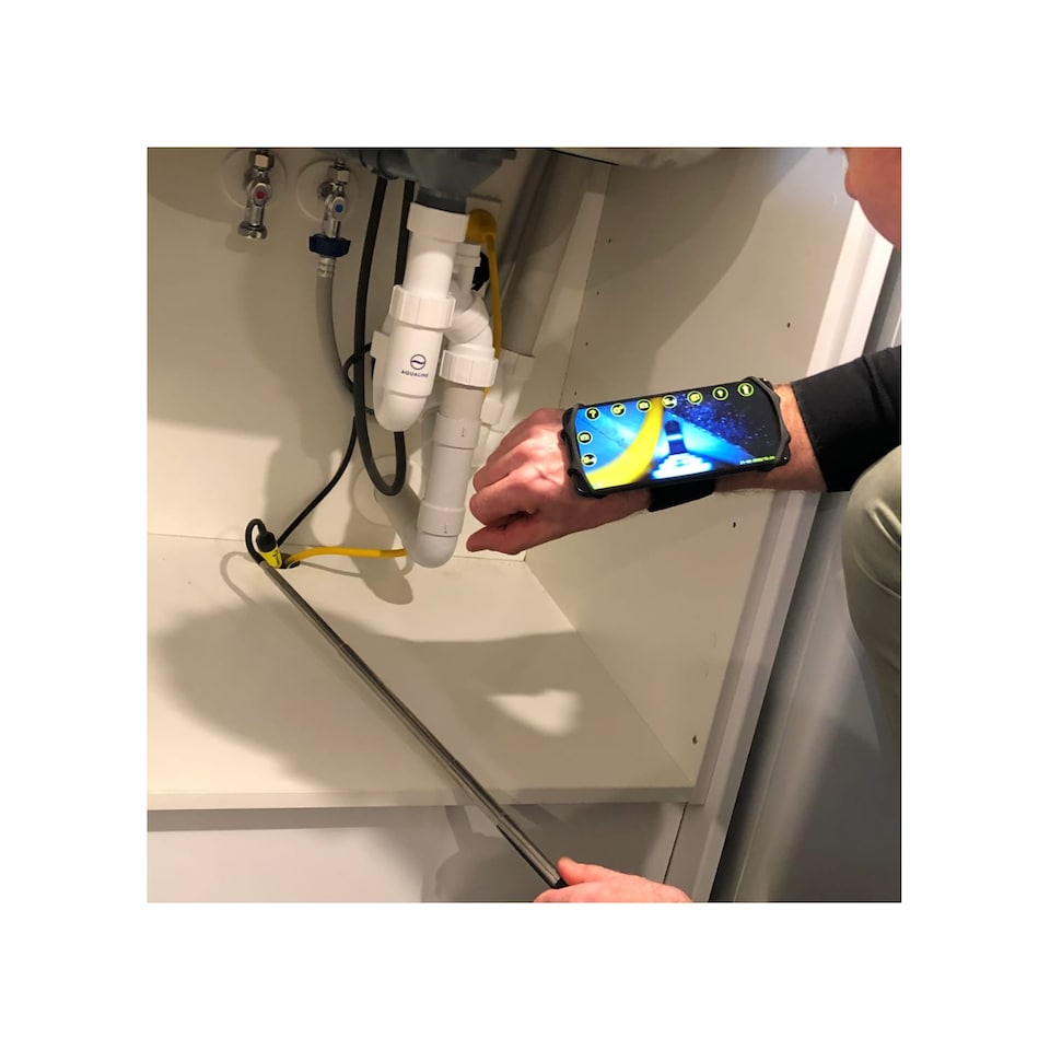 image 1 of Ferret Stick Mini 47 (120 cm) Compact Anti-Twist Extension Rod & 360 Rotatable Hands-Free Phone Holder Wristband for Ferret Inspection Cameras