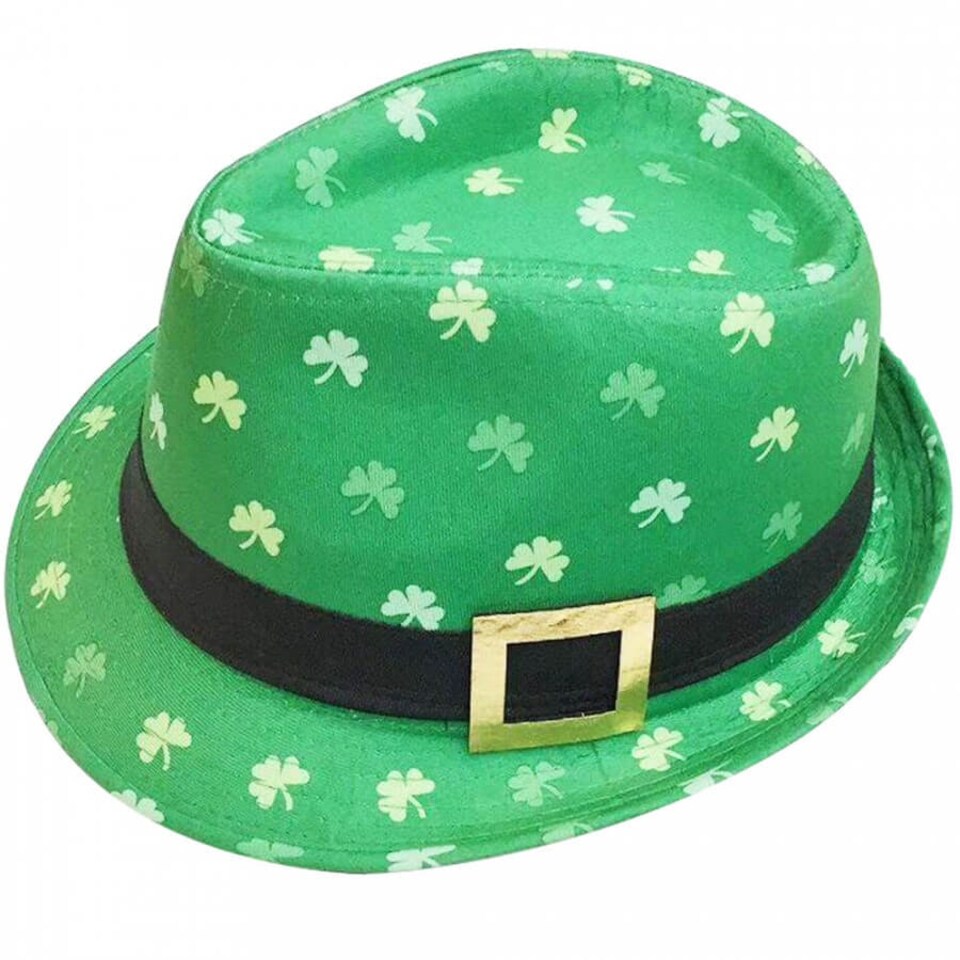 image 1 of Irish Buckle Trilby Hat Green | One Size