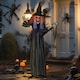 image 2 of Outsunny Voice Activated Halloween Animatronics Standing Witch & Skull Staff