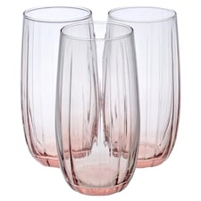 Linka Coloured Glasses Sets Glassware Cup Tall Short Cocktail Tumblers | Multi | Pink 500ml