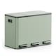 image 1 of 3 Compartment 45L Waste & Recycling Kitchen Bin (3 x 15L) | Green | Sage Green | 45L