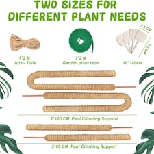 4 Pack Monstera Climbing Support, 2 Pack 60cm & 2 Pack 120cm Planting Stick Coconut Plant Support