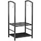 image 6 of Outsunny Firewood Rack Log Holder Wood Storage with Hooks 4 Tools Black