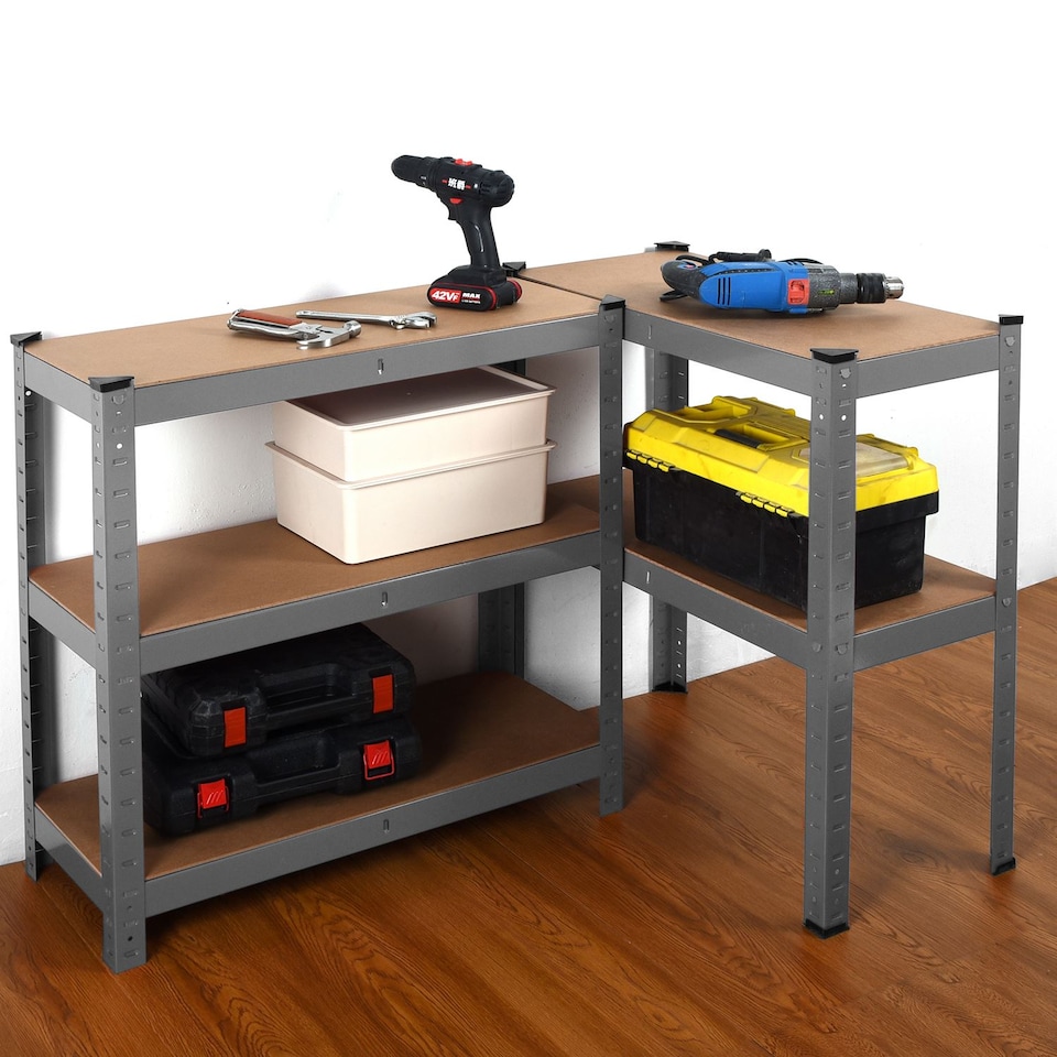 image 1 of House of Home Steel Racking Shelving 5 Tier Heavy Duty Garage Storage Racks Shelf Metal Unit Grey