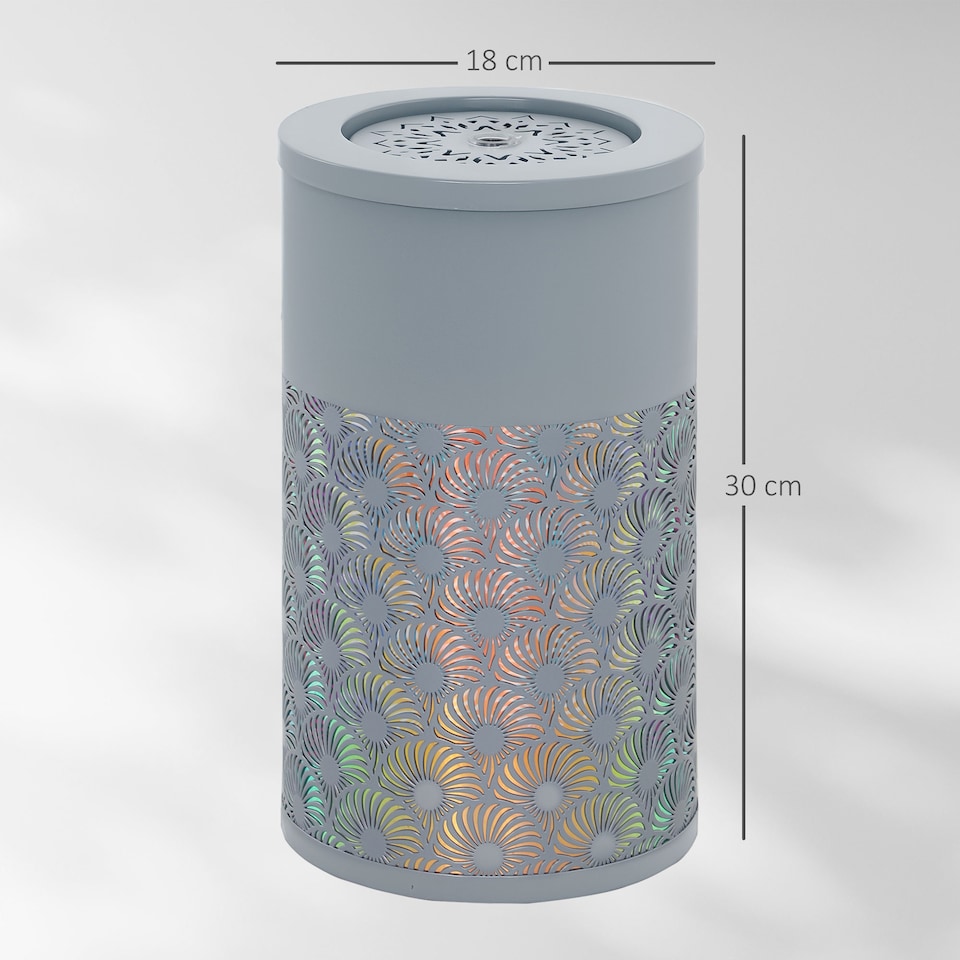 image 1 of Outsunny Outdoor Waterfall Fountain Water Feature with LED, Light Grey