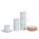 image 1 of Nicola Spring 12 Piece Hand-Printed Espresso Cup & Saucer Set - 65ml - Blue