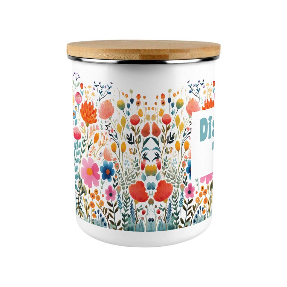 image 1 of Bright Floral Dishwasher Tablets Storage Tin