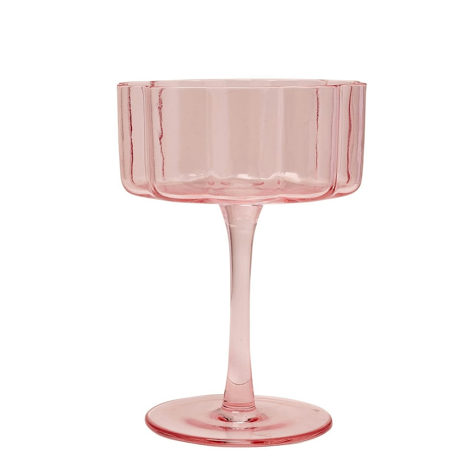 image 1 of Set Of 2 Hestia Bright Pink Scalloped Martini Glass