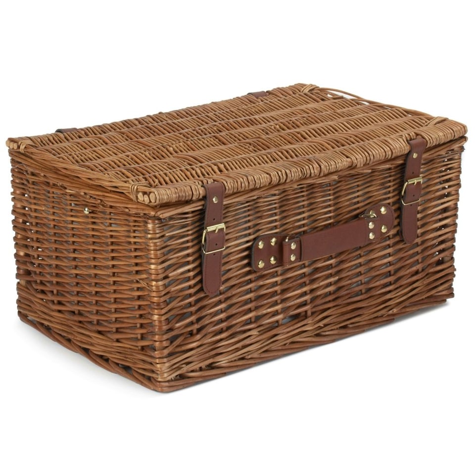 image 1 of 6 Person Green Tweed Classic Picnic Basket