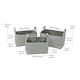 image 5 of JVL Argyle Set of 3 Rectangular Storage Baskets - Light Grey Grey