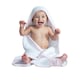 image 2 of Towel City Baby Hooded Towel - White/Pink - One Size