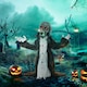image 2 of HOMCOM Voice Activated Halloween Animatronics Skeleton, Battery Operated