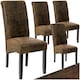 image 1 of Dining Chair - ergonomic seat shape, high backrest, padded, faux leather - Set of 4 Brown | Antique
