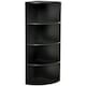 image 1 of HOMCOM 4 Tier Wood Corner Shelf  Unit Freestanding Fan Bookshelf Plants Stand