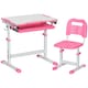 image 1 of HOMCOM Kids Desk and Chair Set Adjustable Tiltable with Drawer Pen Slot Hook | Pink