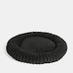 image 3 of OHS Ribbed Round Plush Plump Soft Warm Cosy Pet Dog Cat Cushioned Donut Bed Black | L