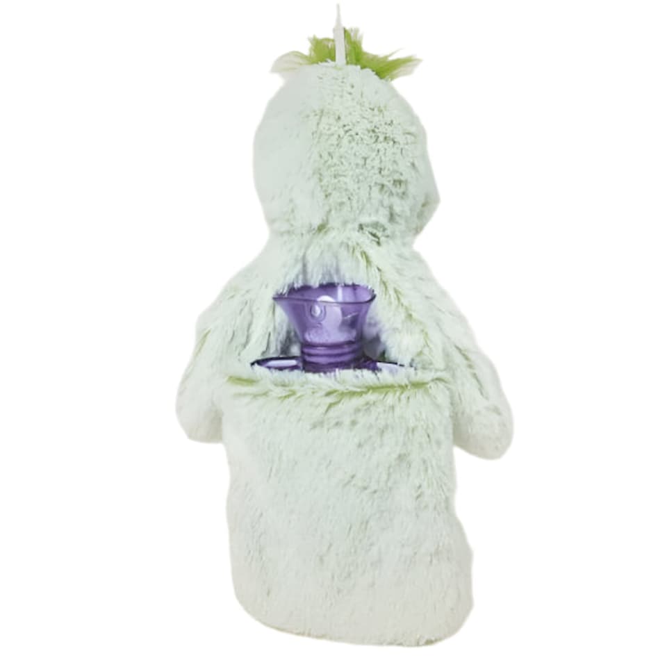 image 1 of Warmies Square Hot Water Bottle With Cosy Cute Plush Removable Marshmallow Dinosaur Cover