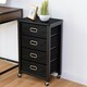 image 8 of COSTWAY Dresser Chest of Drawers with 4 Drawers w/ Wheels Black