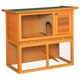 image 9 of Pawhut 90cm 2 Tiers Rabbit Hutch Wooden Pet Cage Run Vintage Bunny House
