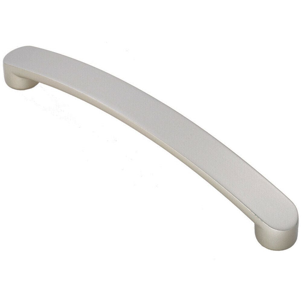 Loops Flat Fronted Bow Pull Handle 179 x 19mm 160mm Fixing Centres Satin Nickel in Metallics