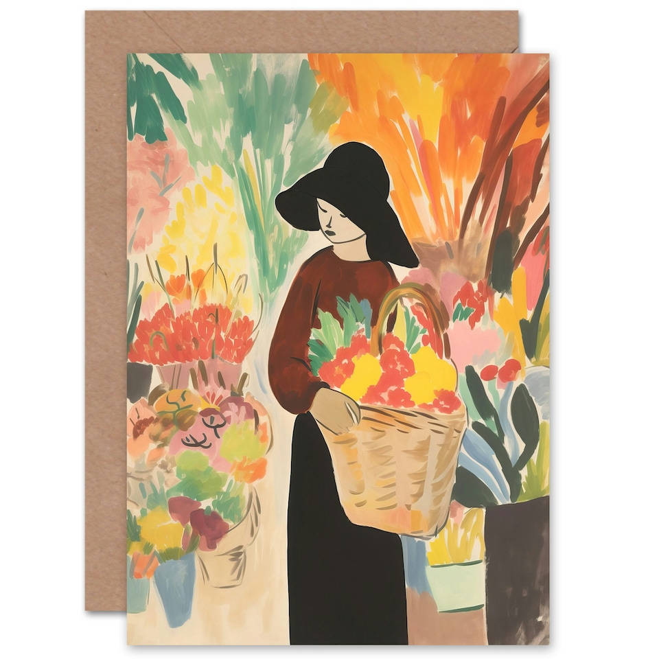 image 1 of At Flower Market Danish Pastel Aesthetic Mum Card