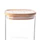 image 4 of Argon Tableware Square Glass Storage Jars with Wooden Lids - 680ml - Pack of 3
