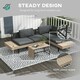 image 3 of Outsunny HDPE Garden Furniture Sets with Cushions,Table, L-Shaped Sofa