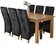 image 1 of Oslo 180 x 90 cm Large Oak Dining Table and 6 Lola Fabric Chairs | Black | Black