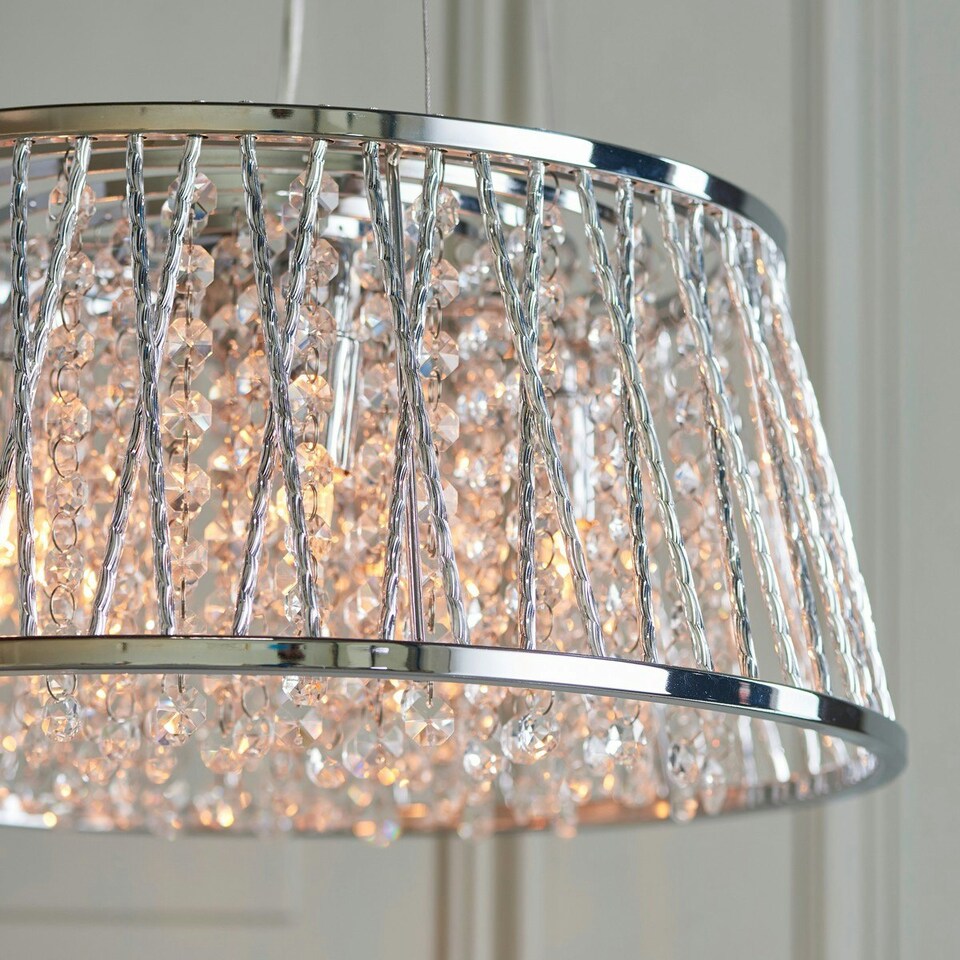 image 1 of Sophia 5 Light Pendant Chrome, Crystal (K5) Detail, G9