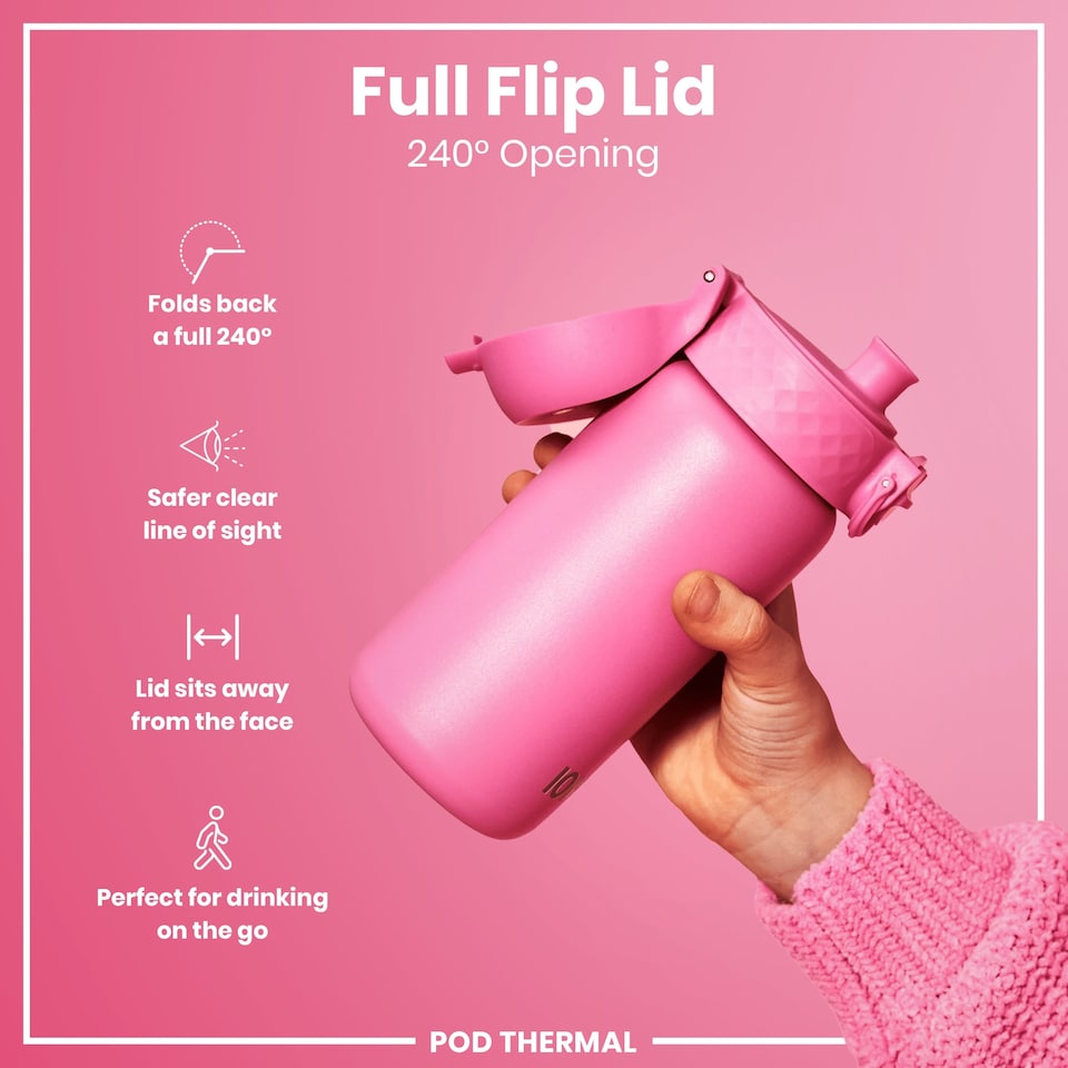image 1 of Leak Proof Water Bottle, Vacuum Insulated, 320ml (11oz) | Pink | Rose Bloom | One Size