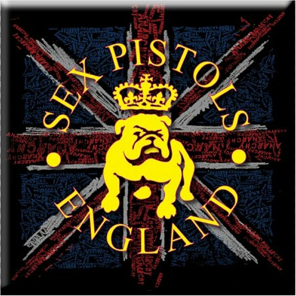 The Sex Pistols Fridge Magnet: Bull Dog & Flag