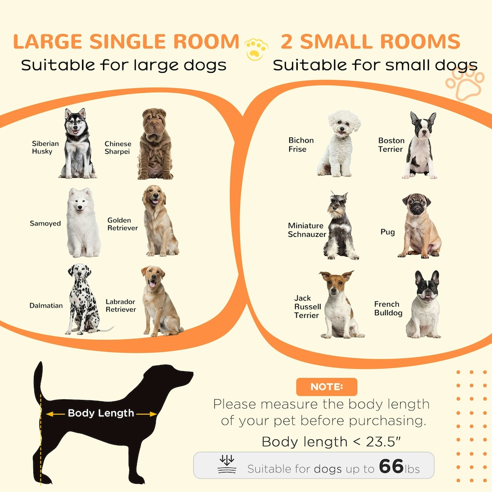 image 1 of PawHut Dog Crate Furniture for Large Dogs, Double Dog Cage for Small Dogs, Grey
