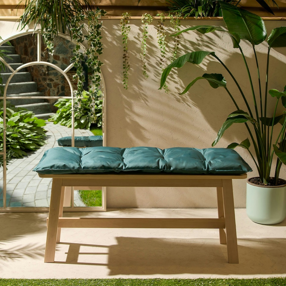 image 1 of OHS Outdoor 2 Seater Bench Cushion Garden Furniture Seat, 40x110cm - Green