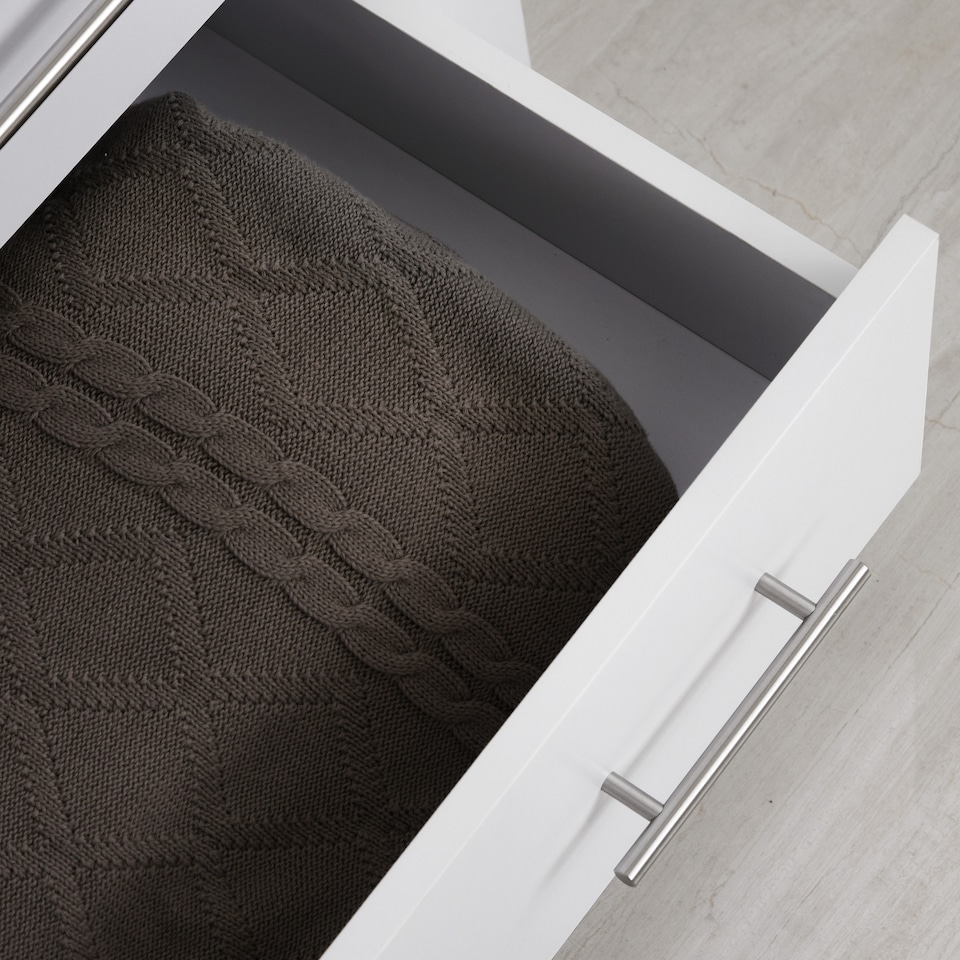 image 1 of HOMCOM Chest Of 4 Drawers Storage Cabinet Bedroom Clothes w Metal Handles Base Freestanding Unit Furnishing Living Room White