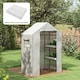 image 2 of Outsunny PE Greenhouse Cover Replacement with Door and Mesh Windows, Green