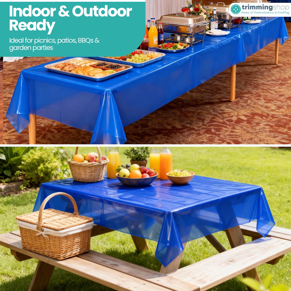 image 1 of Disposable Plastic Table Cover, Table Liner - 54" x 108"