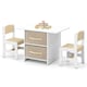 image 1 of COSTWAY Toddler Wooden Activity Table & 2 Chairs Set Cream