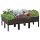 image 1 of Outsunny 6-piece Elevated Flower Bed Vegetable Herb Planter Plastic, Brown