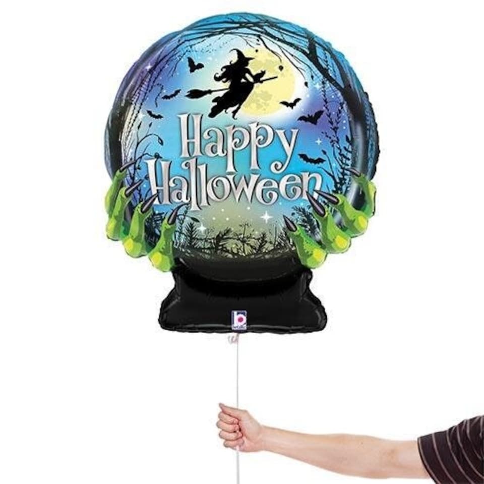 image 1 of Spooky Halloween Crystal Ball Helium Foil Shaped Balloon 68cm / 27 in | Multi