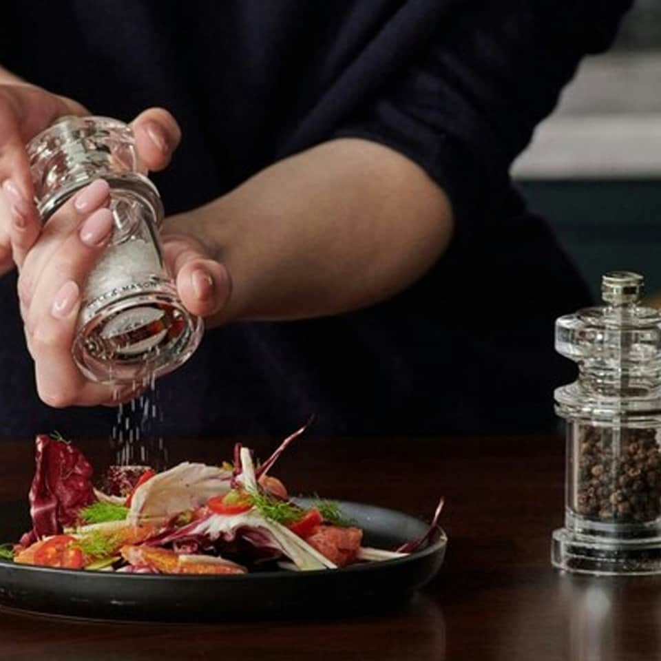 image 1 of Cole & Mason 675 Clear Acrylic Salt & Pepper Mill Set 118mm