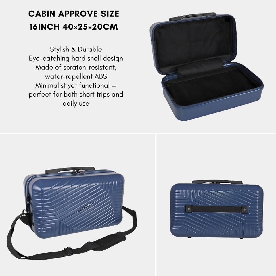 image 1 of Cabin Travel Case with Shoulder Strap 16’| Lightweight Durable Waterproof Hardshell Strap-on Hand Luggage, Carry Bag