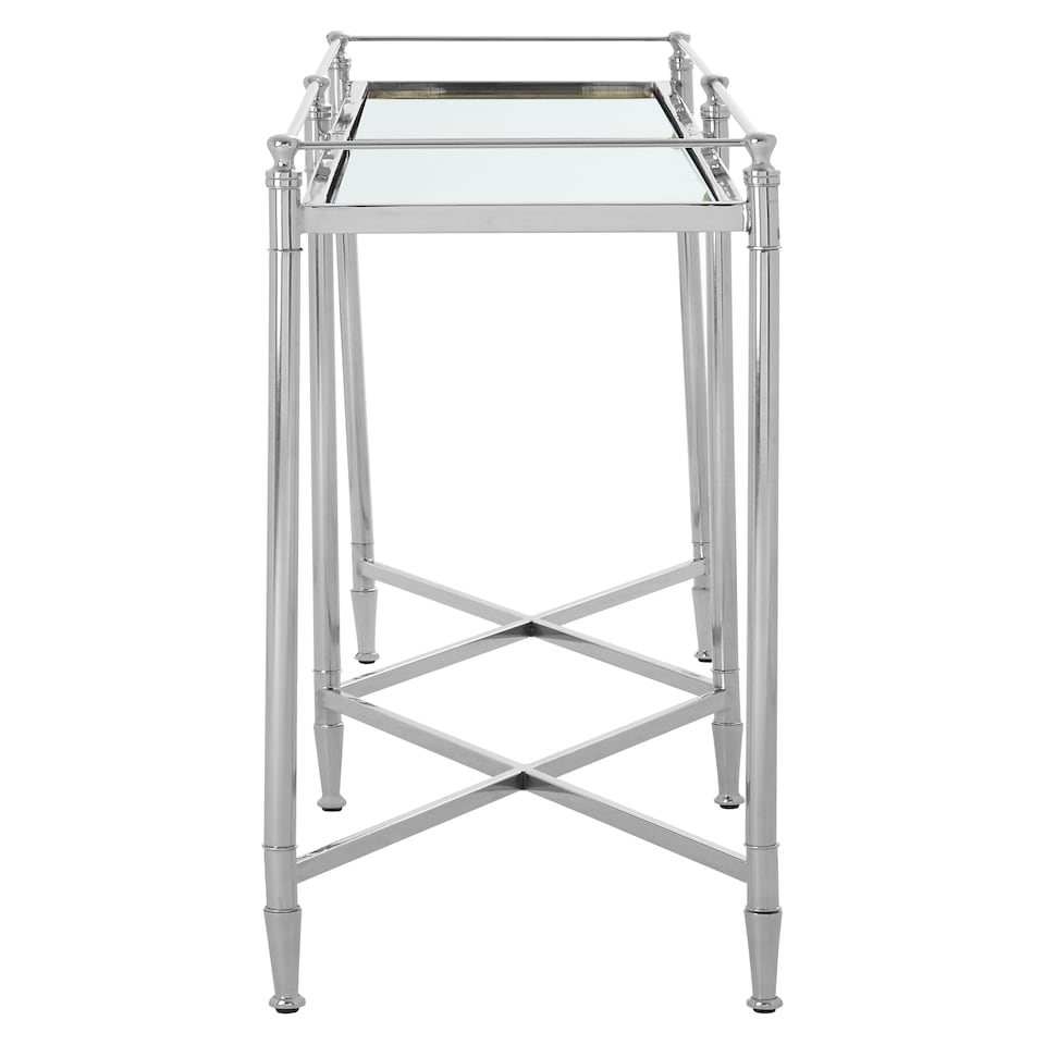 image 1 of Elegant Mirrored Top Console Table,Captivating Silver Finished Hallway Table,Decorative Table,Center Table Silver