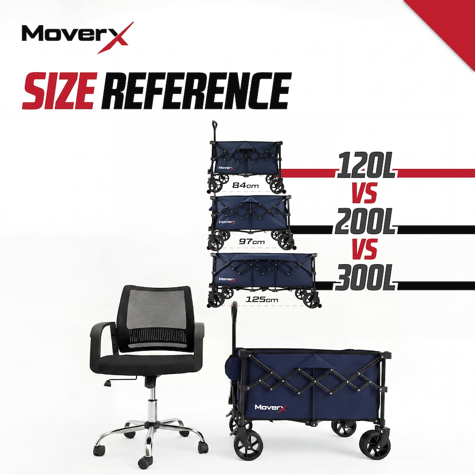 image 1 of MoverX 120L/150kg 2-in-1 Camping Tabletop Trolley / Table - Blue